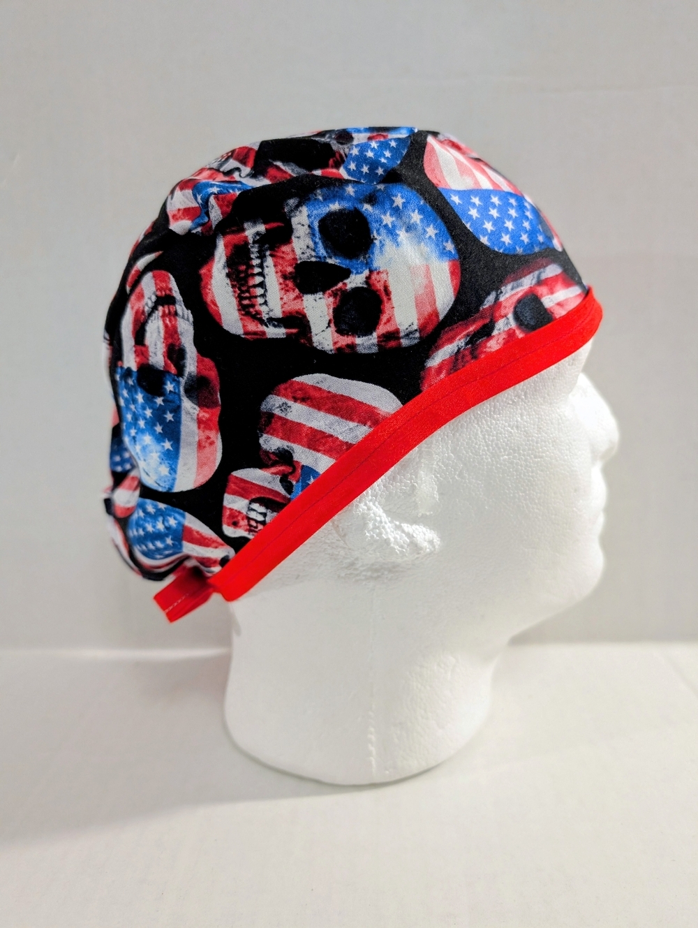 USA, Patriotic, Skulls, Skull Cap, Scrub Cap, Chemo Hat